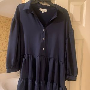 Pinch large navy dress tiered